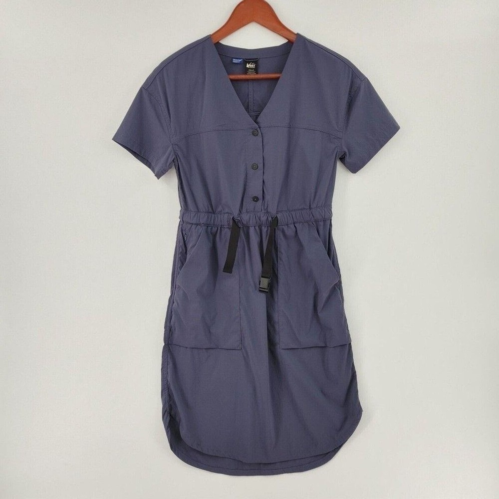 Rei Co Op Sahara Dress Womens XS Graystone Stretchy Belted